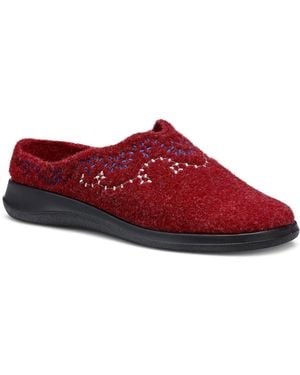 Hotter Cuddle Wide Fit Slippers - Red