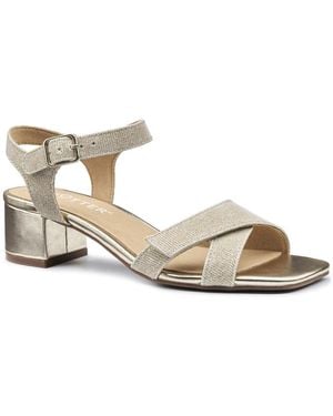 Hotter Riviera Block Heel Sandals - Metallic