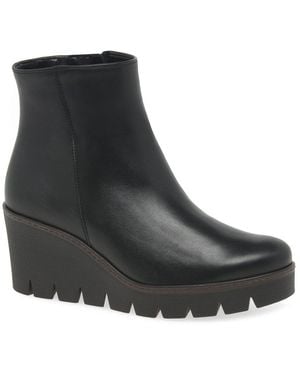 Gabor Utopia Wedge Heel Ankle Boots - Black