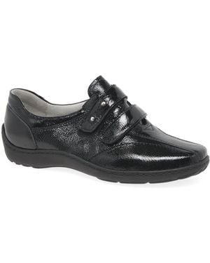 Waldläufer Stone Rip Tape Fastening Shoes - Black