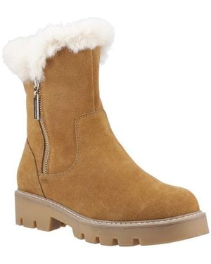 Hush Puppies Ambre Zip Boots - Brown