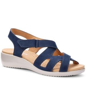 Hotter Eliana Low Wedge Sandals - Blue