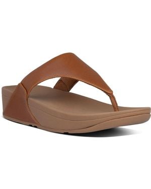 Fitflop Lulu Leather Toe Post Sandals - Brown