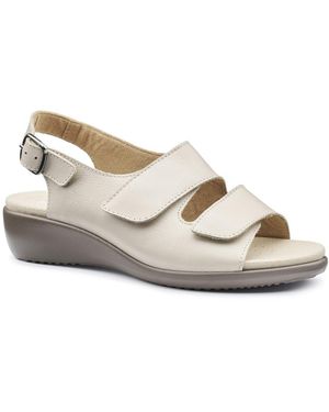 Hotter Easy Ii Extra Wide Wedge Sandals - White