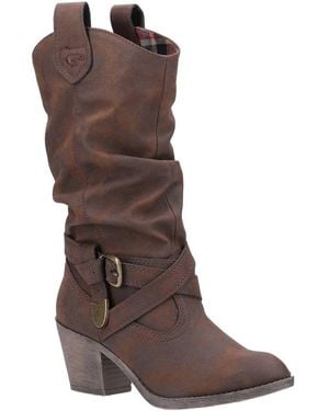 Rocket Dog Sidestep Mid Calf Western Boot - Brown