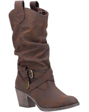 Rocket Dog Sidestep Mid Calf Western Boot - Brown