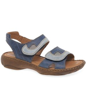 Josef Seibel Debra Rip Tape Sandals - Blue