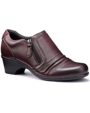 Hotter Sutton Wide Fit Mid Heeled Shoes - Brown
