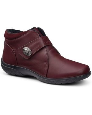 Hotter Muse Wide Fit Ankle Boots - Red