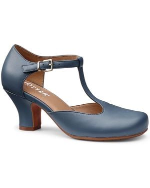 Hotter Tempo T-Bar Court Shoes - Blue