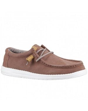 HEYDUDE Wally Craft Suede Shoes Suede - Brown