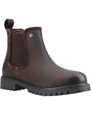 HUNTER Canna Dealer Boot Leather Flat Chelsea Boots - Brown