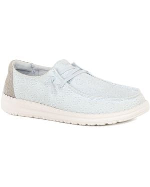 HEYDUDE Wendy Eyelet Lace Canvas Shoes - White