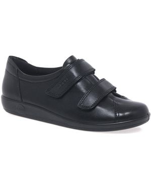Ecco Soft 2 Strap Casual Trainers - Black