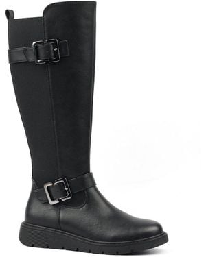 Lunar Devon Knee High Boots - Black
