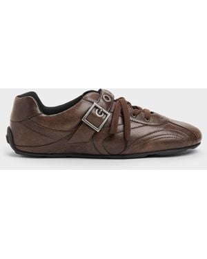 Charles & Keith Jollie Grommet Mary Jane Trainers - Brown