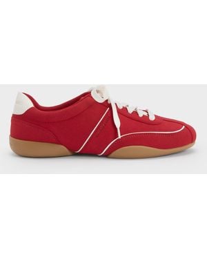 Charles & Keith Louise Contrast-Trim Trainers - Red