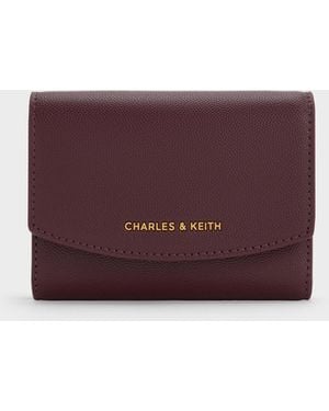 Charles & Keith Briony Curved Flap Wallet - Purple