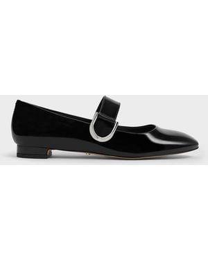 Charles & Keith Gabine Leather Mary Janes - Black