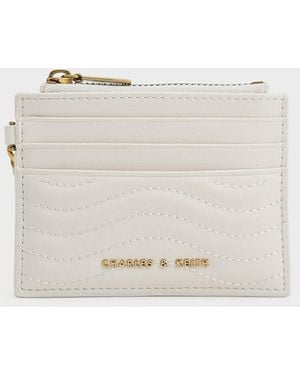 Charles & Keith Aubrielle Wavy-stitch Card Holder - Multicolour