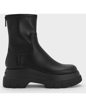 Charles & Keith Leoi Chunky Ankle Boots - Black