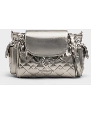 Charles & Keith Duo Quilted Two-Way Front Flap Backpack - Gray