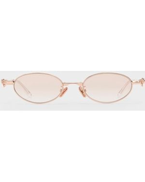 Charles & Keith Paige Bow Crystal Sunglasses - Natural