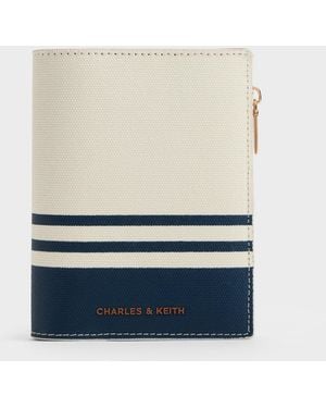 Charles & Keith Noelle Canvas Striped Passport Holder - Blue