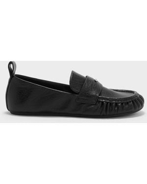 Charles & Keith Ruched Penny Loafers - Black