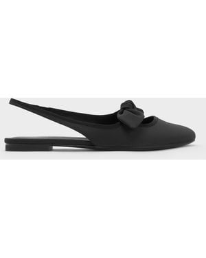 Charles & Keith Knot-Bow Slingback Flats - White