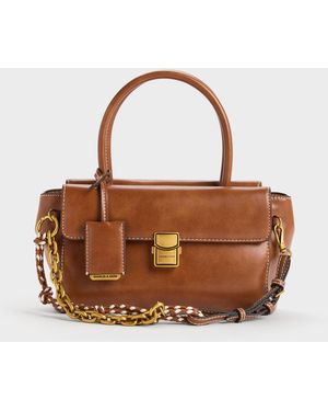 Charles & Keith Acelynn Rope-Chain Tote Bag - Brown
