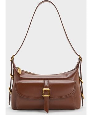 Charles & Keith Bryna Belted Shoulder Bag - White