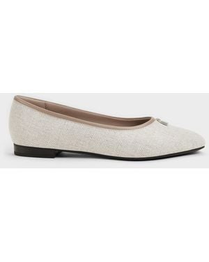 Charles & Keith Griselda Two-Tone Ballet Flats - White