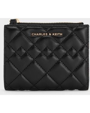 Charles & Keith Duo Quilted Small Wallet - Black