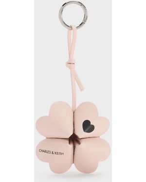Charles & Keith Four-Leaf Clover Heart Charm - White