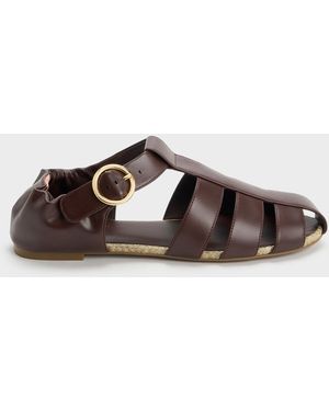 Charles & Keith Caged Flat Espadrilles - Brown