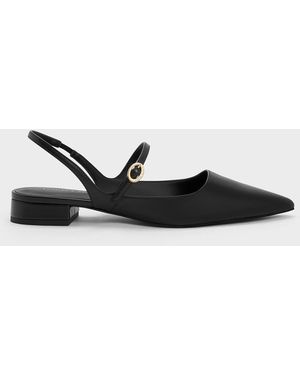 Charles & Keith Roxane Slingback Mary Jane Flats - Black