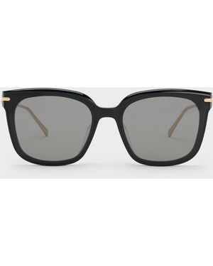 Charles & Keith Kris Chain-Detail Sunglasses - Grey
