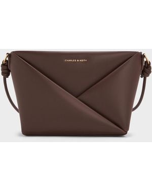Charles & Keith Midori Geometric Crossbody Bag - Brown