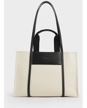 Charles & Keith Shalia Canvas Tote Bag - Multicolor