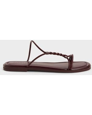 Charles & Keith Fianna Twist-Strap Slide Sandals - Red