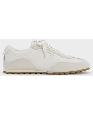 Charles & Keith Nylon Contrast-Panel Trainers - White
