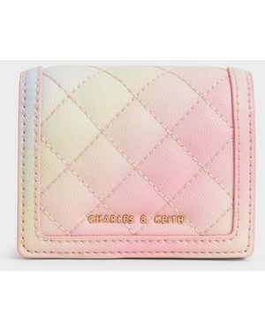 Charles & Keith Micaela Quilted Card Holder - Pink