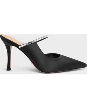 Charles & Keith Gem D'Orsay Stiletto Mules - Black