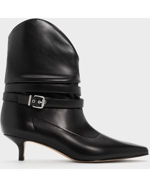 Charles & Keith Karter Kitten-Heel Boots - Black