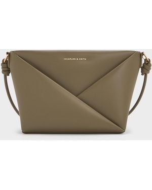 Charles & Keith Midori Geometric Crossbody Bag - Gray