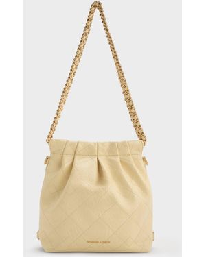 Charles & Keith Duo Chain-handle Two-way Backpack - Natural