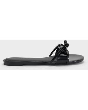 Charles & Keith Bettina Double-Bow Slides - Black