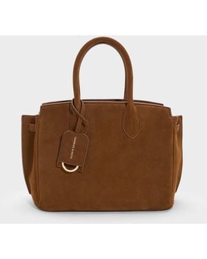 Charles & Keith Ginevra Tote Bag - Brown