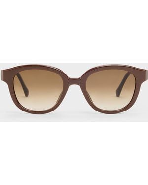 Charles & Keith Brea Round Sunglasses - Natural